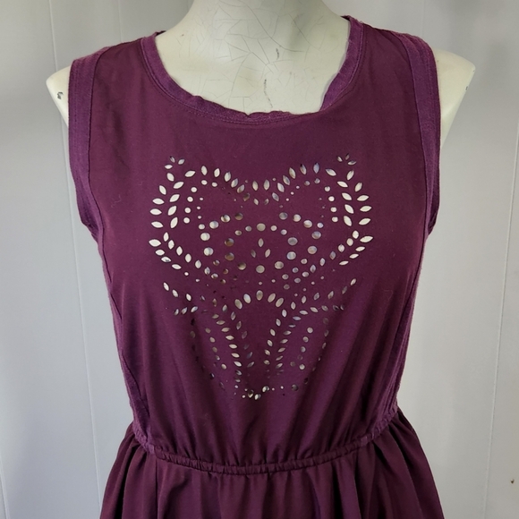 Element Purple Sleeveless A-Line Fit & Flare Summer Dress Sundress Cut-Out - Picture 2 of 8